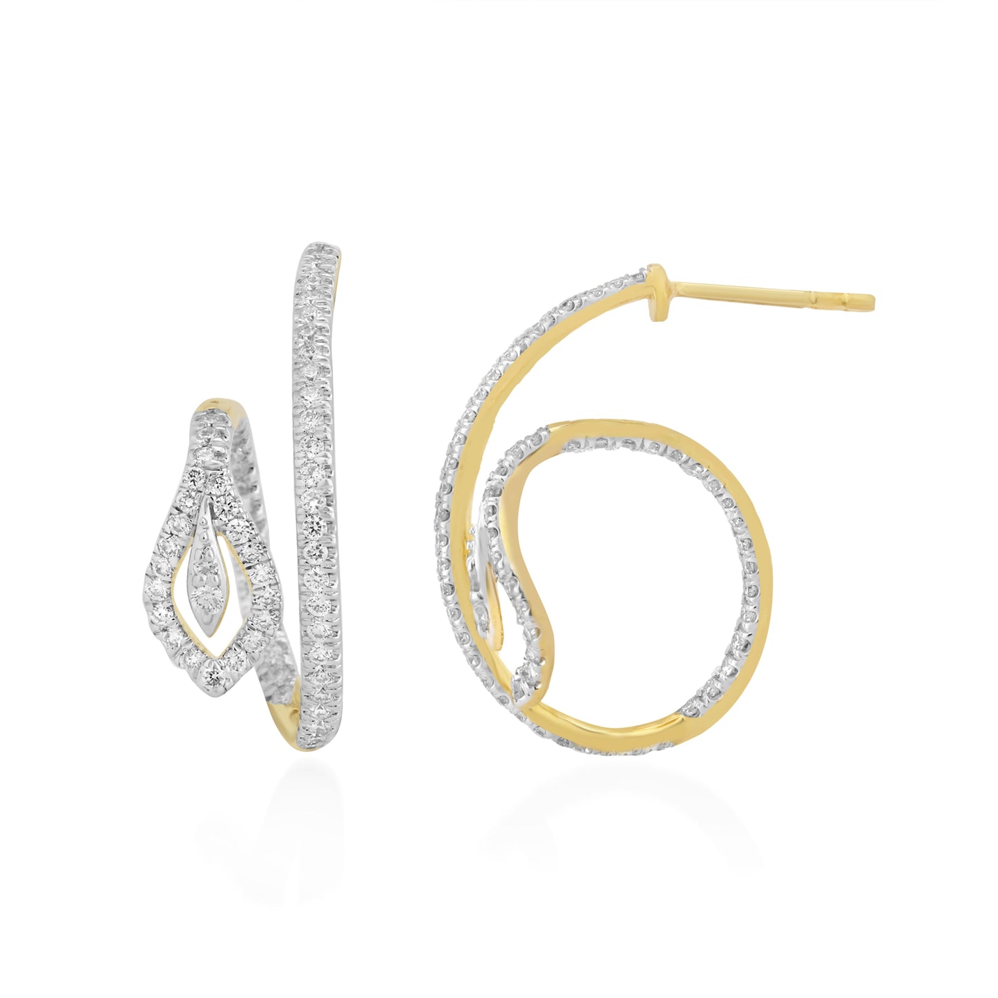 Circled Intertwined Diamond Earrings