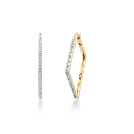 Circled Squared Diamond Earrings