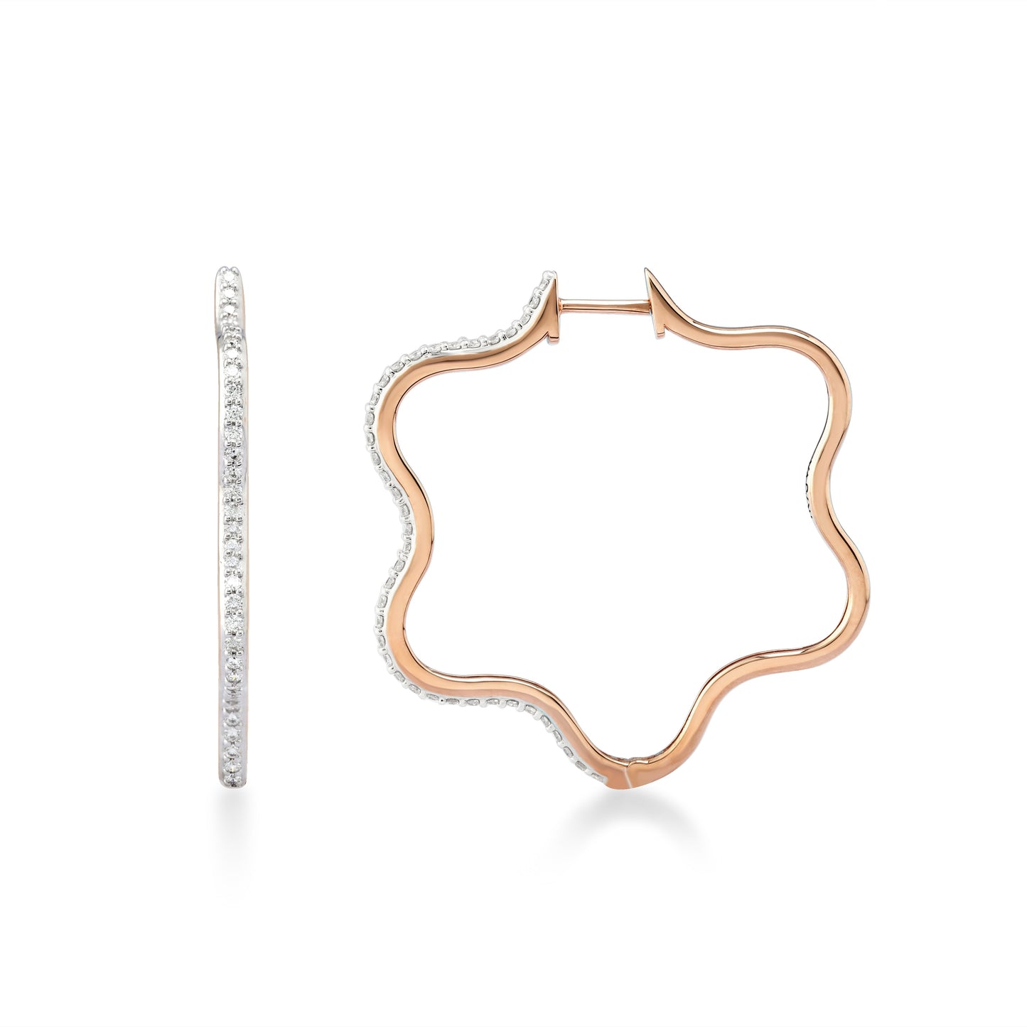 Circled Penta Diamond Earrings