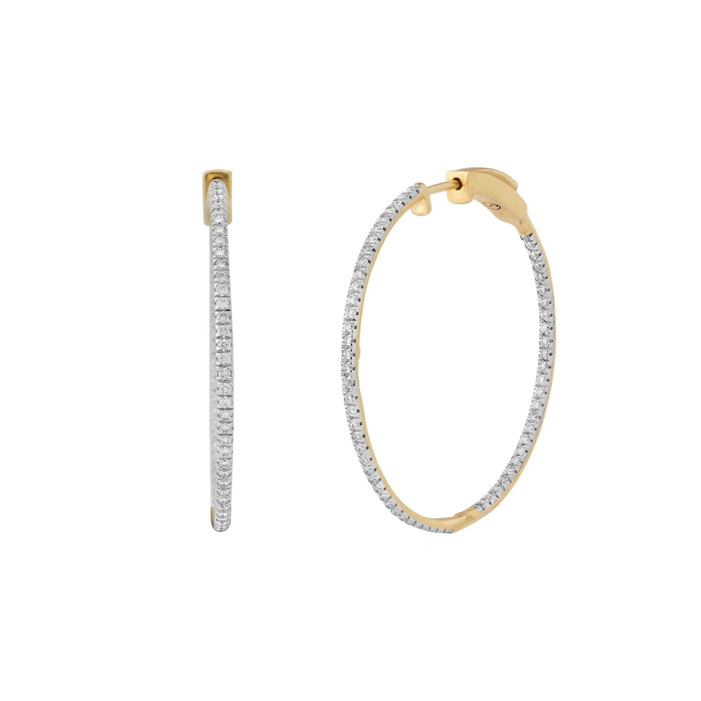 Circled Slim Diamond Earrings