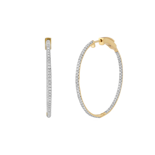 Circled Slim Diamond Earrings