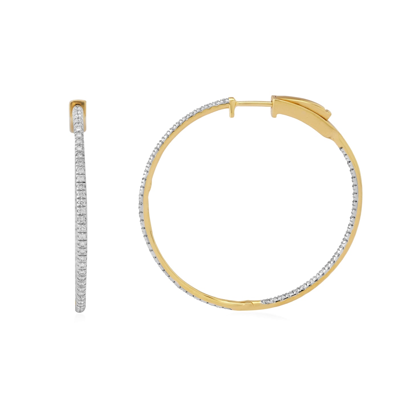 Circled Slim Diamond Earrings