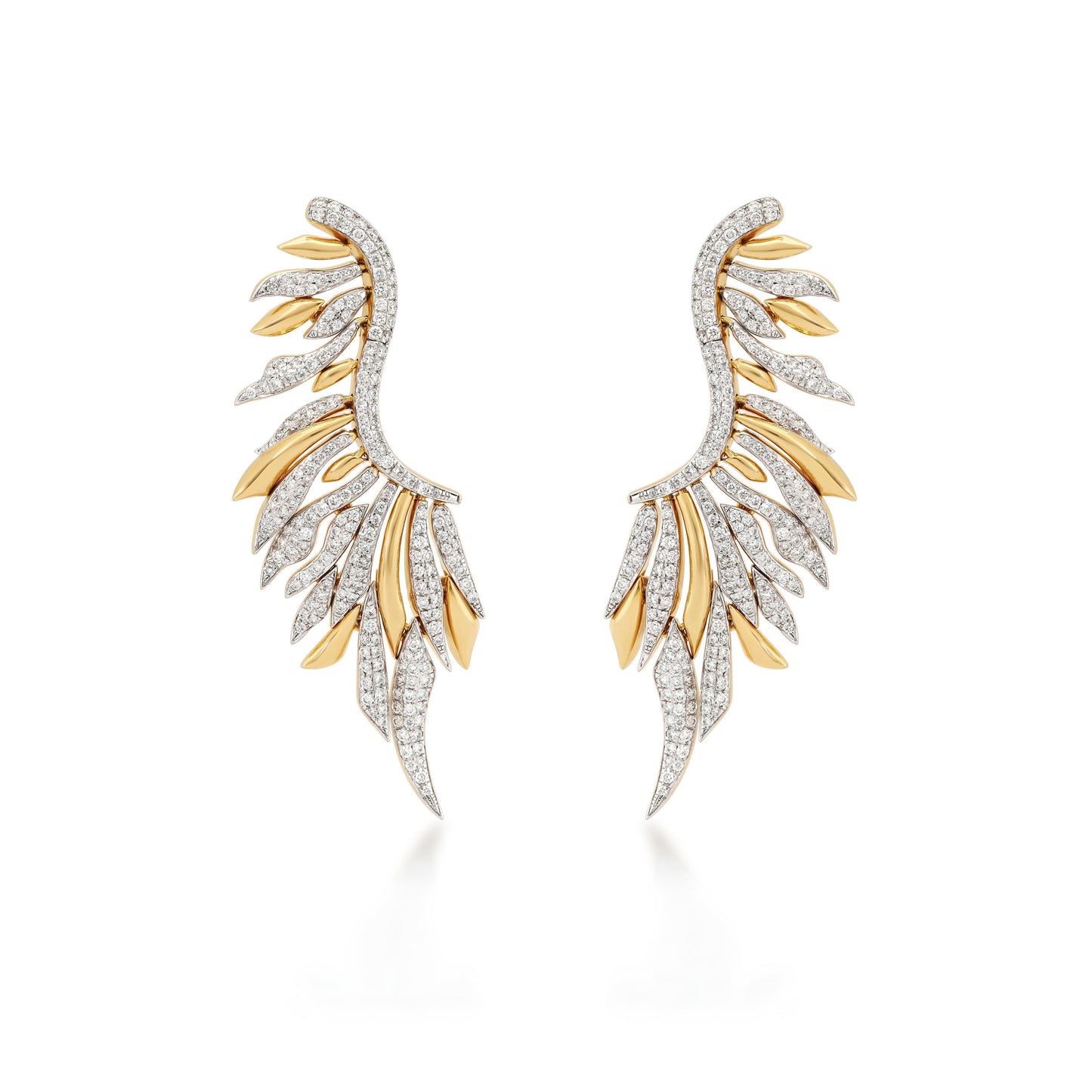 Skyward Bound Dragon Feather Diamond Earrings