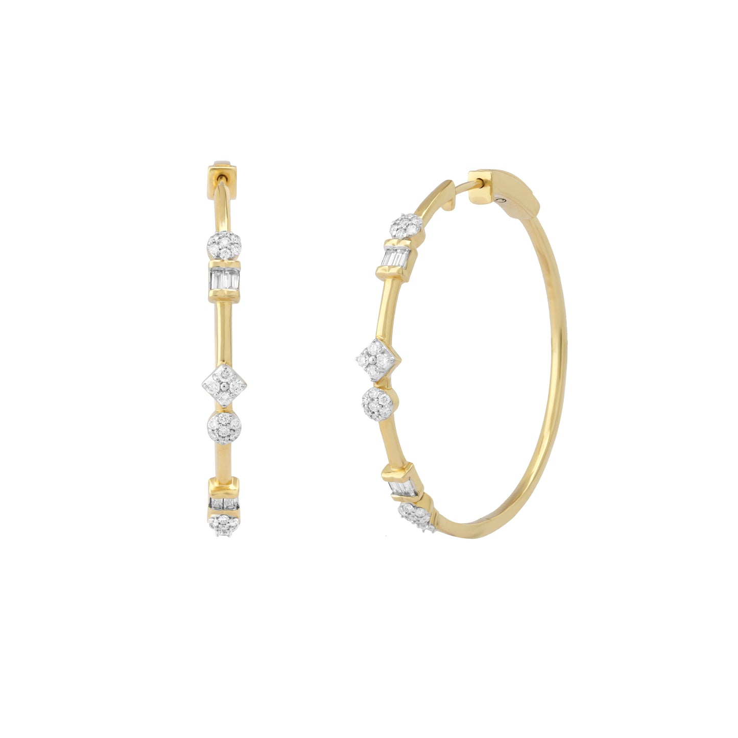 Circled Dainty Diamond Earrings