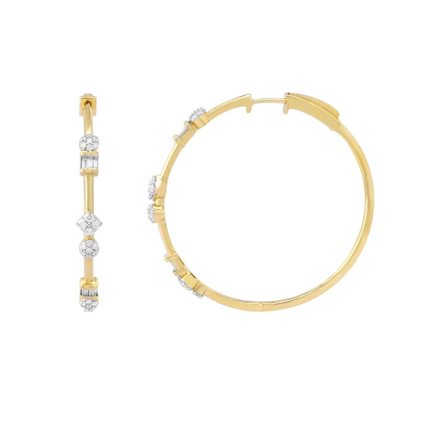 Circled Dainty Diamond Earrings