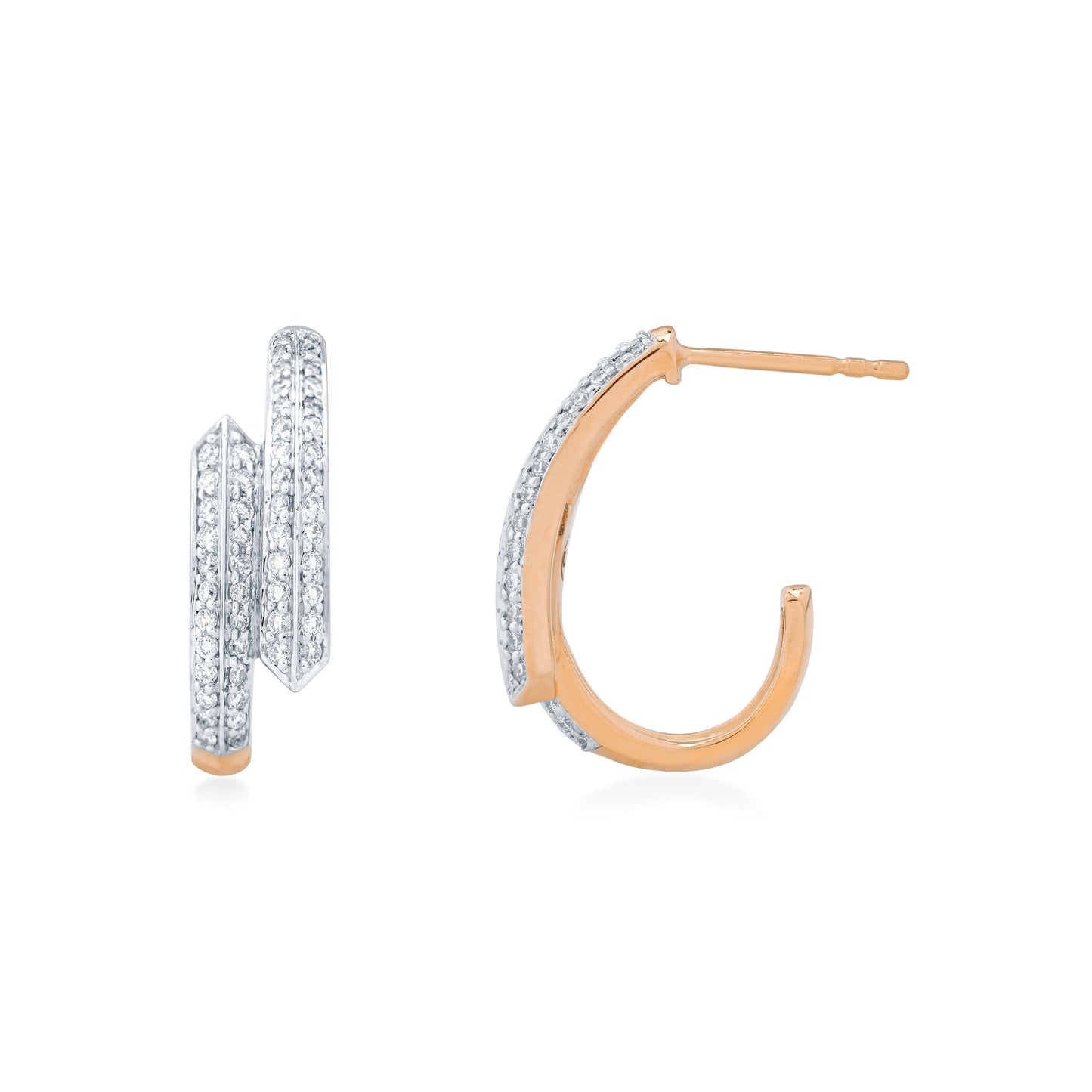 Circled Semihoop Diamond Earrings