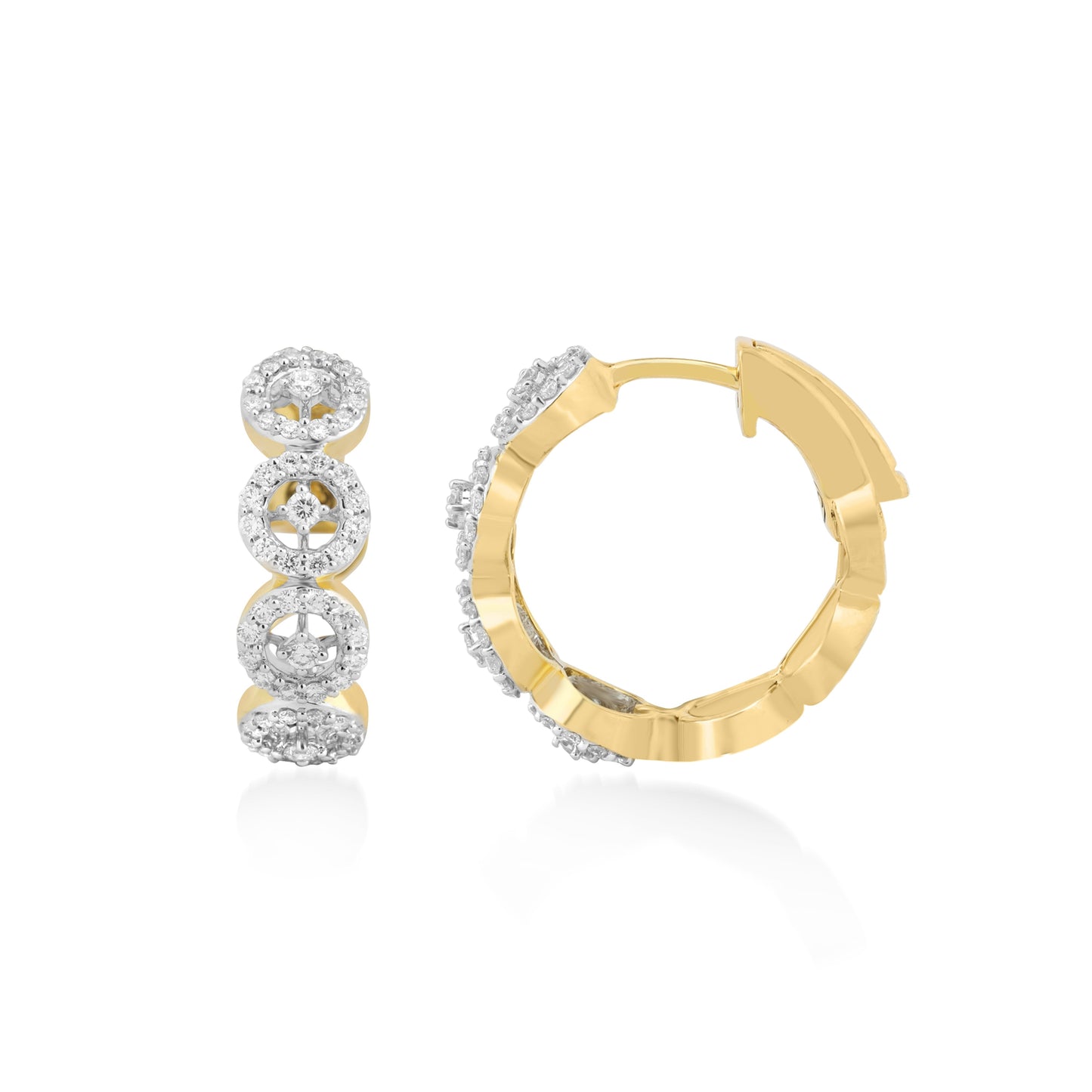 Circled Charm Diamond Earrings