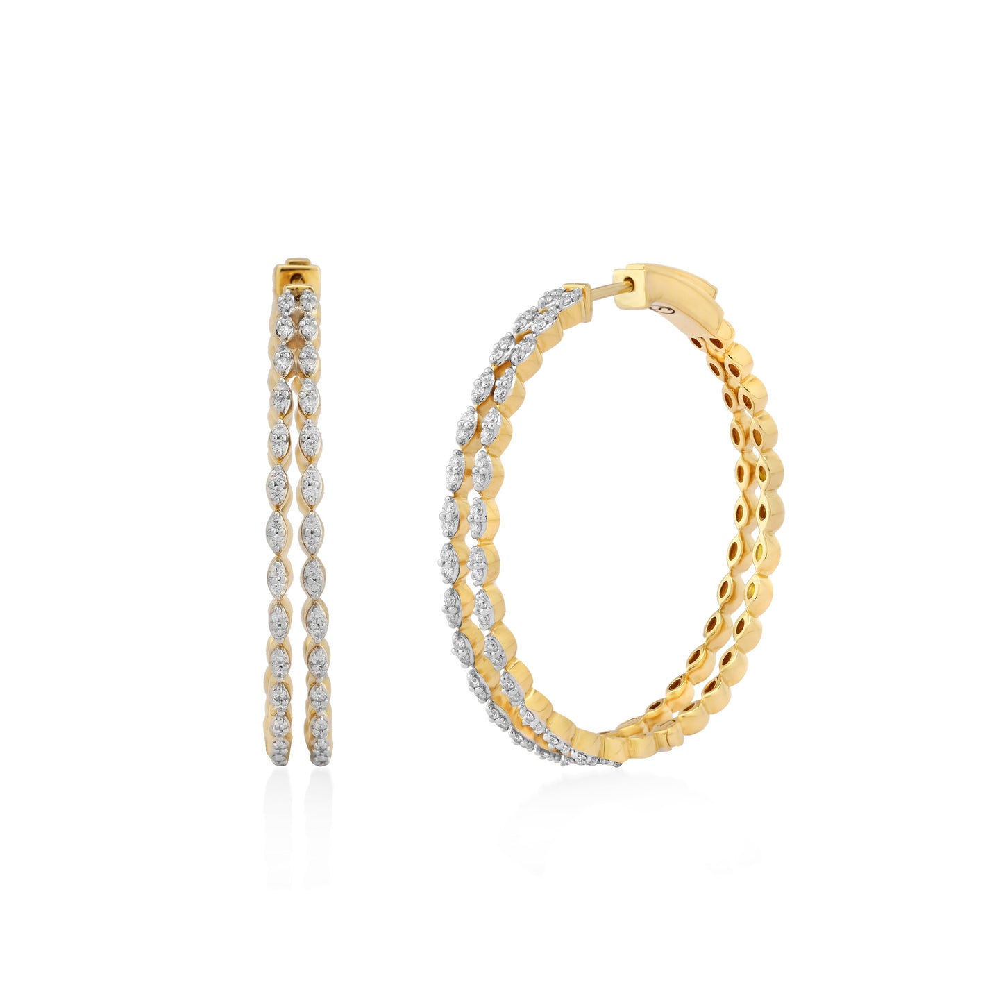 Circled Concentric Diamond Earrings