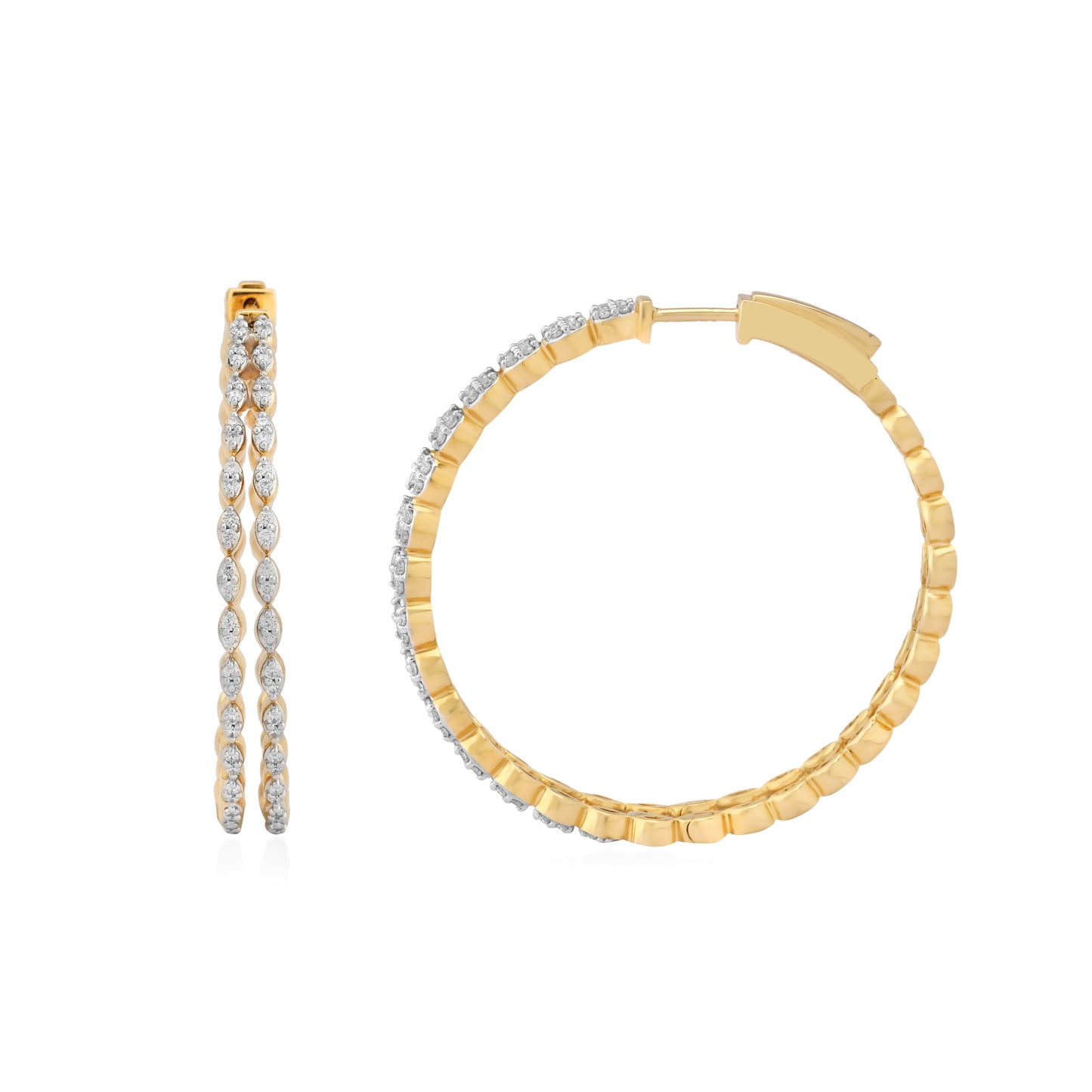 Circled Concentric Diamond Earrings