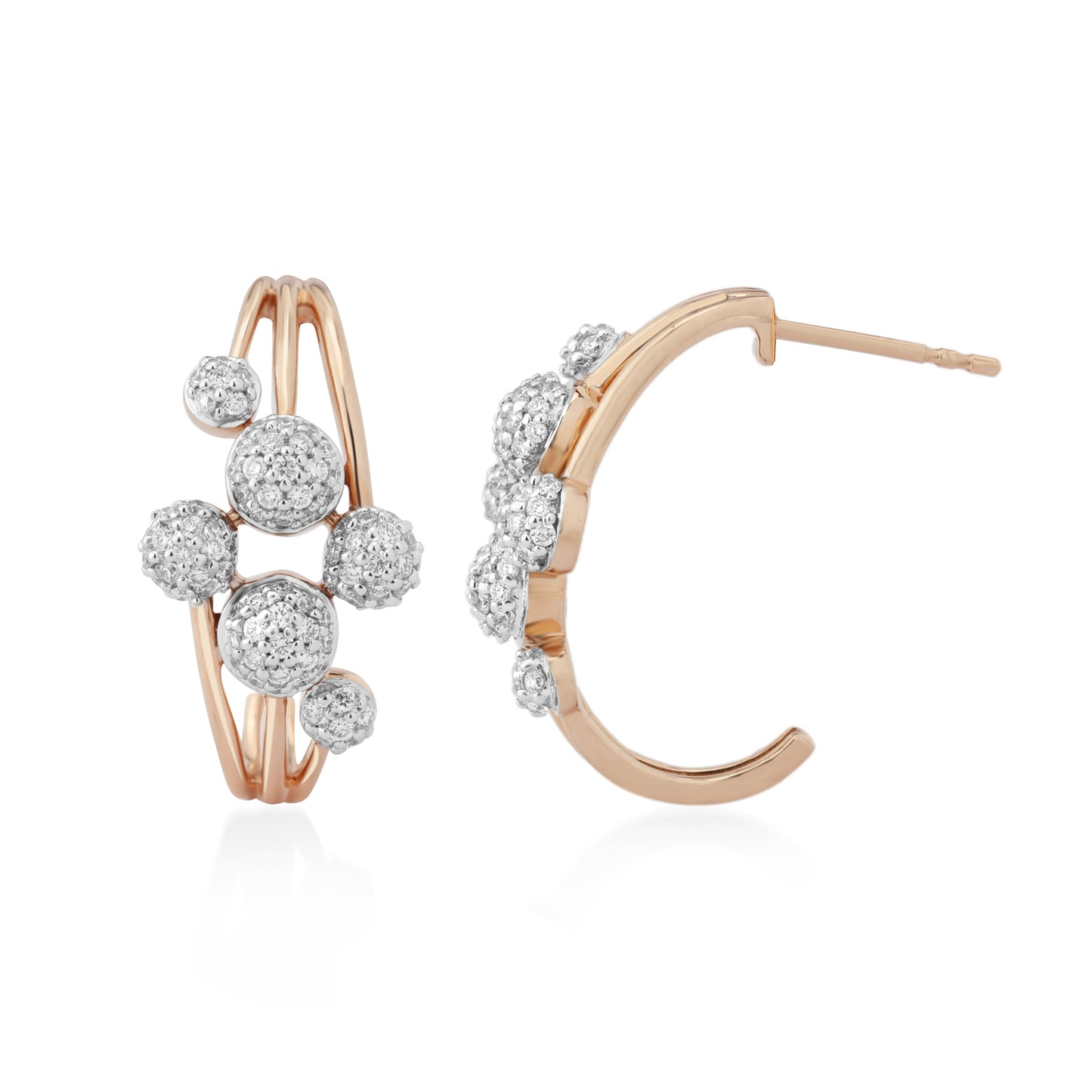 Circled Crescent Diamond Earrings