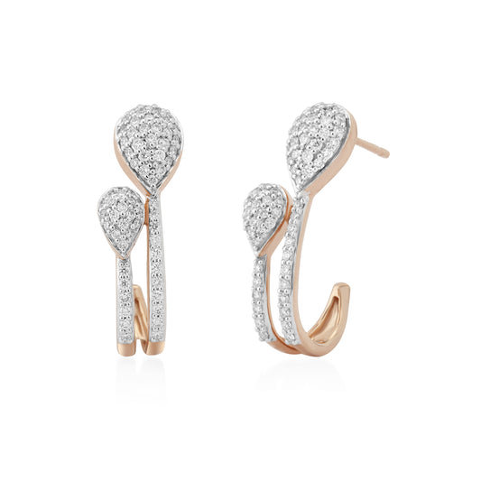 Circled Shooting Star Diamond Earrings