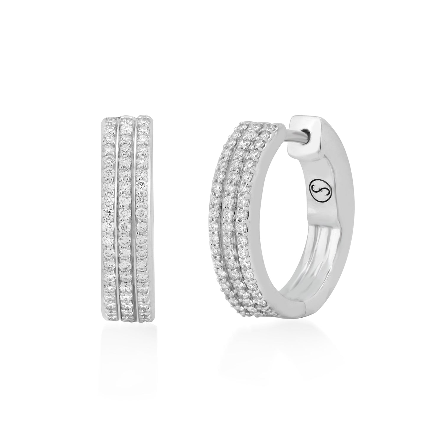Circled Roundel Diamond Earrings
