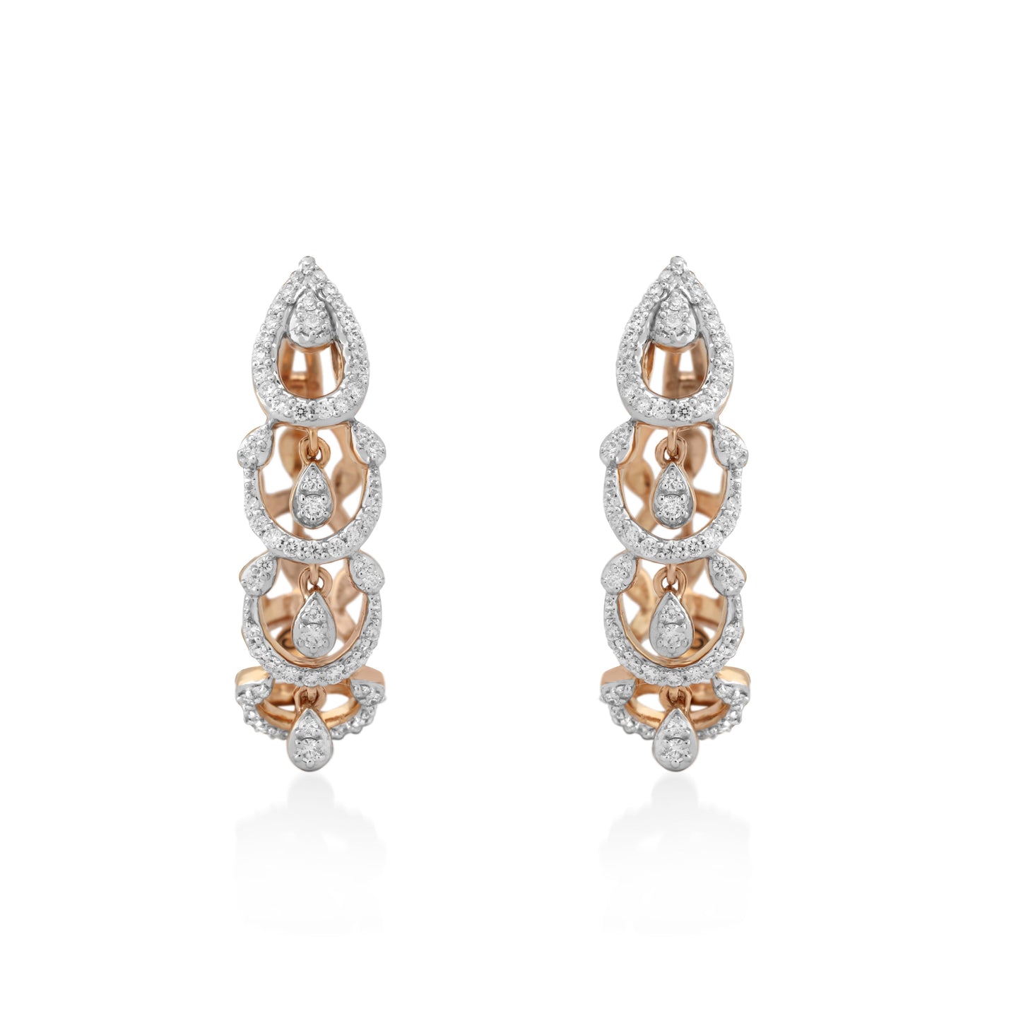 Circled Entwined Diamond Earrings