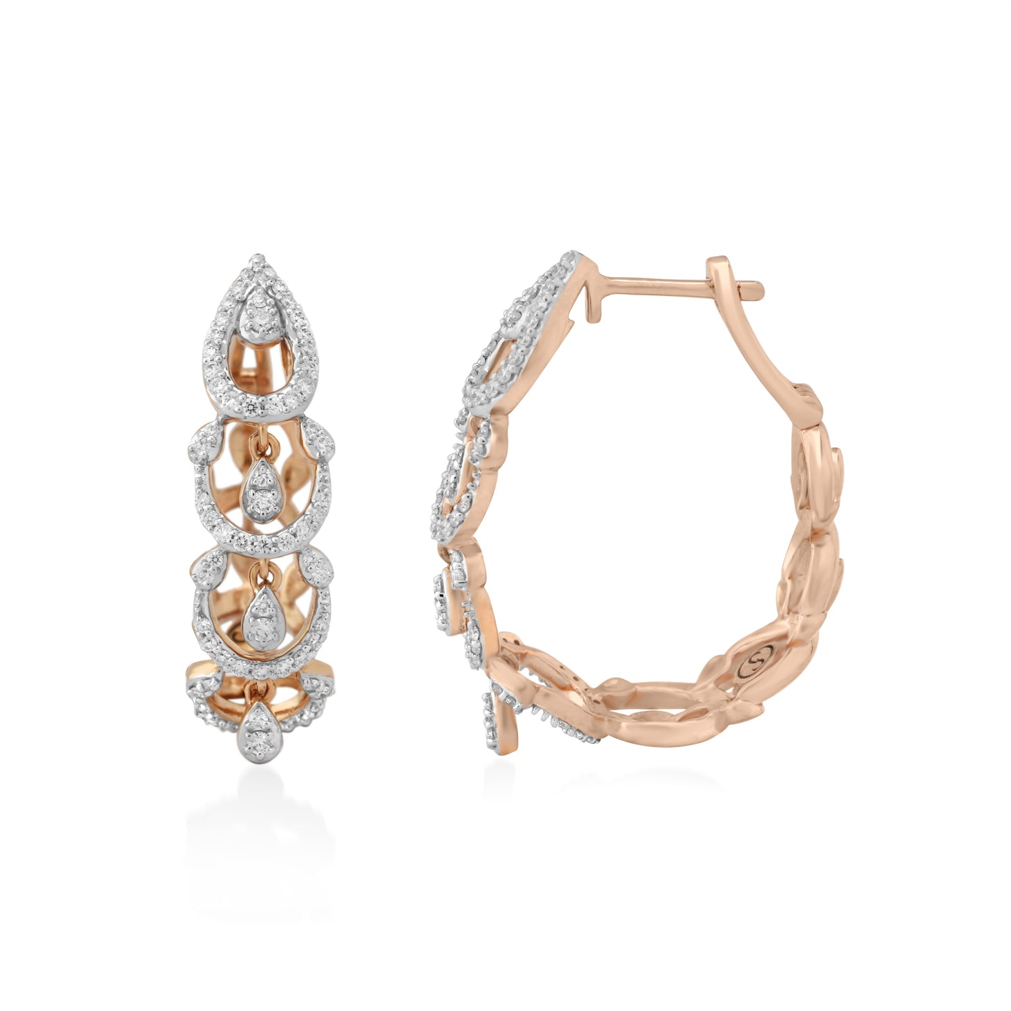 Circled Entwined Diamond Earrings