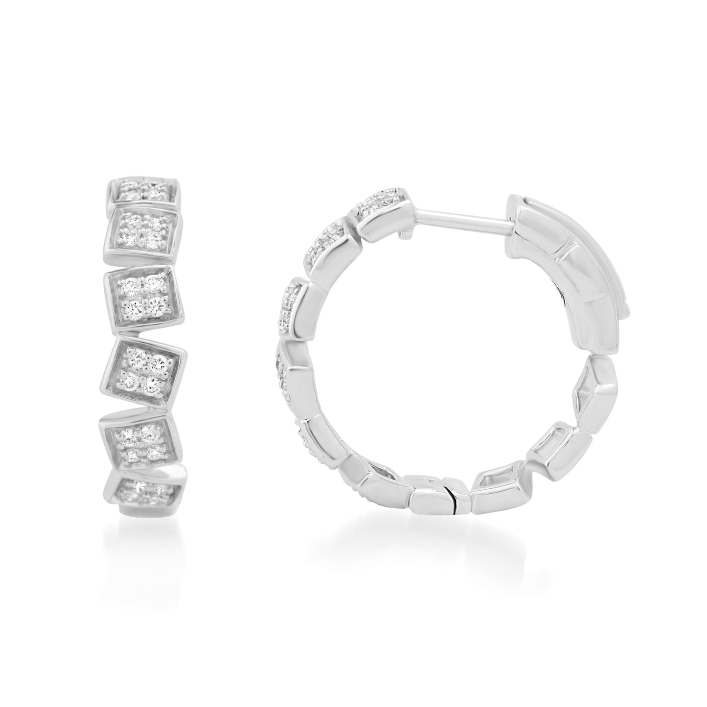 Circled Tiled Diamond Earrings