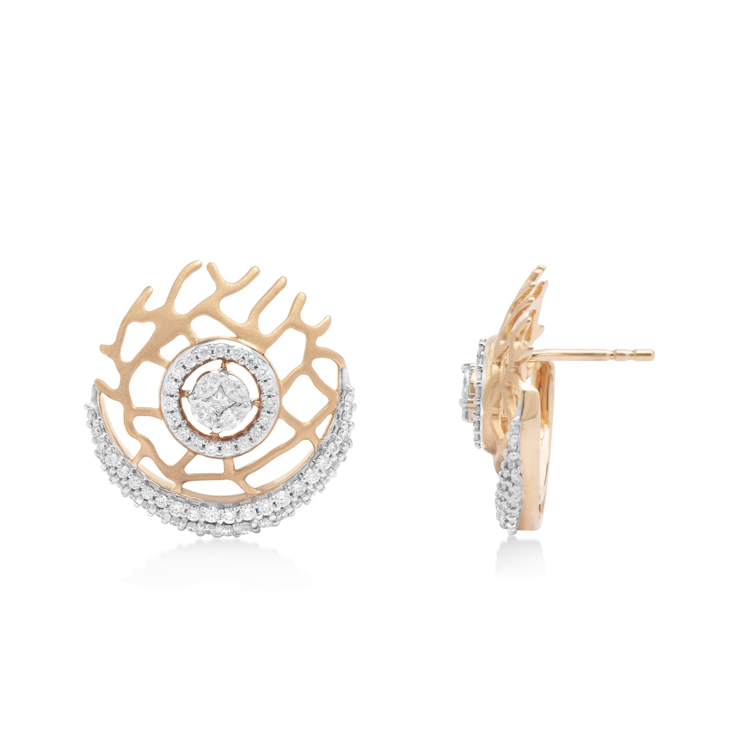 One Cateye Diamond Earrings