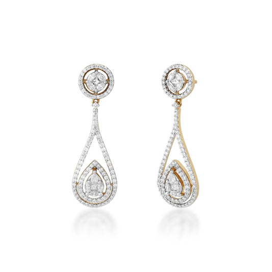 One Dewdrop Diamond Earrings