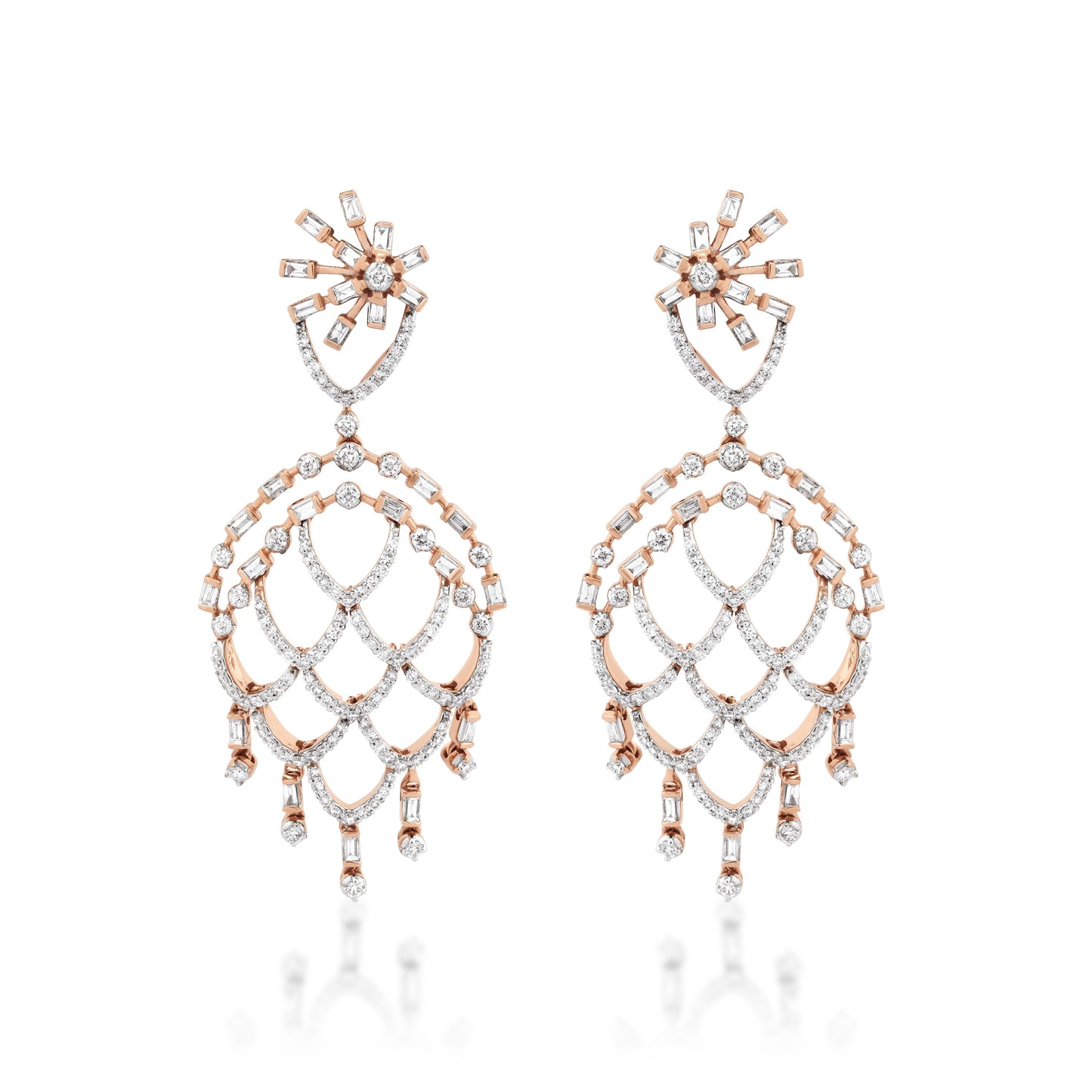 Freeflowing Swivel Diamond Earrings