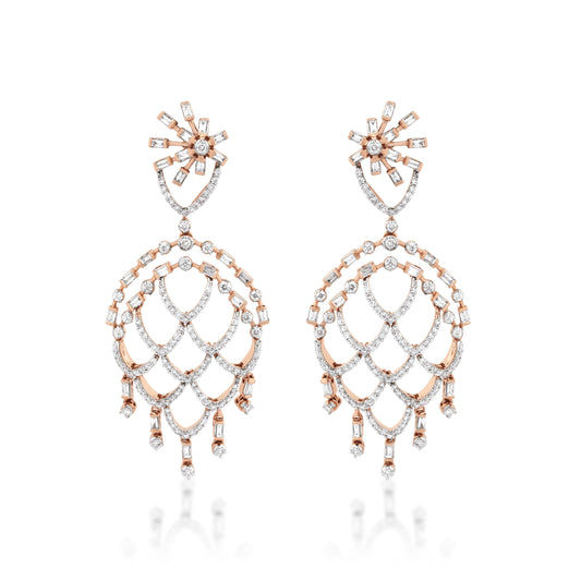 Freeflowing Swivel Diamond Earrings
