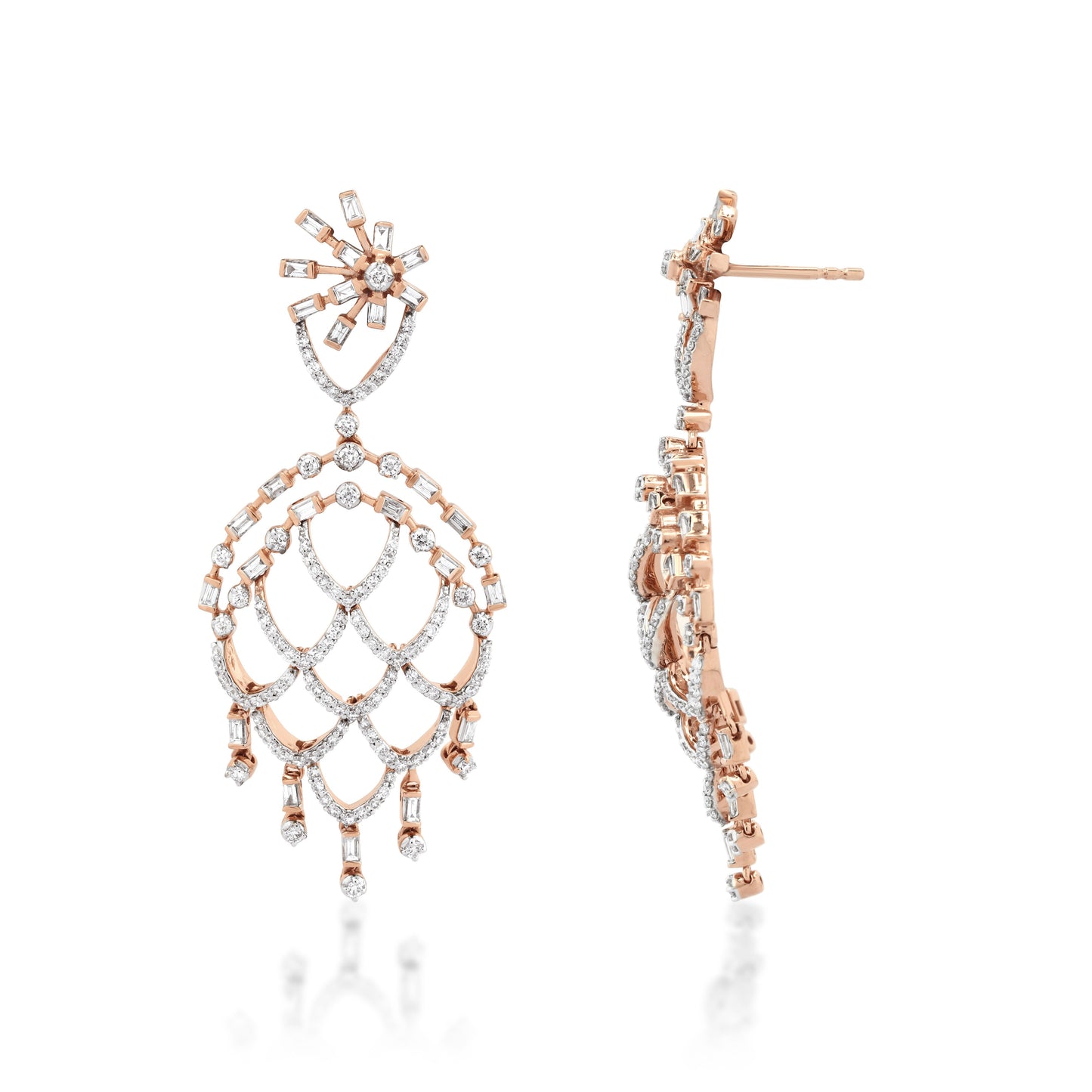 Freeflowing Swivel Diamond Earrings